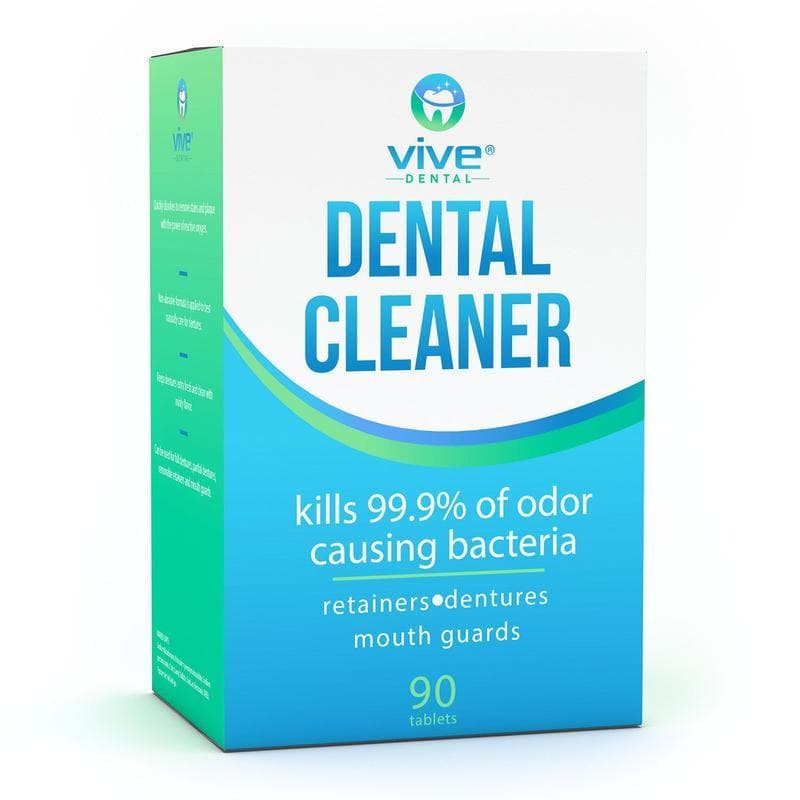 Vive Health Denture Cleaning Tablets - Kills 99.9% of All Bacteria - 3 Month Supply